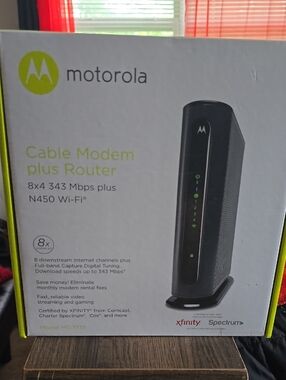Motorola Black and Lime Cable Modem + Router Combo